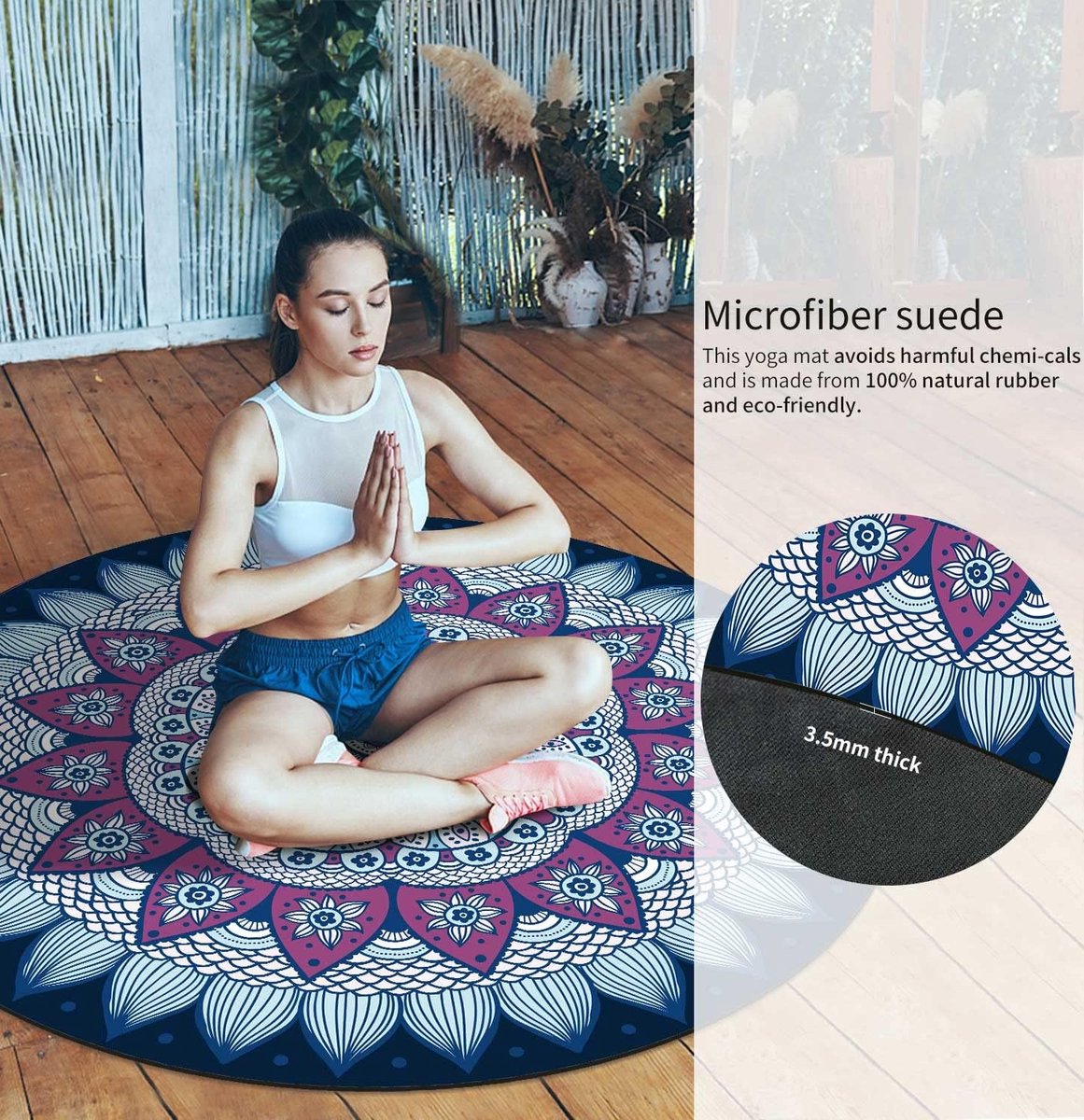 MOOIE PREMIUM YOGAMAT VOOR OEFENINGEN STABIELE SUÈDE ZACHT 4 MM MET PATROON
