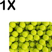 BWK Stevige Placemat - Tennis Ballen op een Hoop - Set van 1 Placemats - 35x25 cm - 1 mm dik Polystyreen - Afneembaar