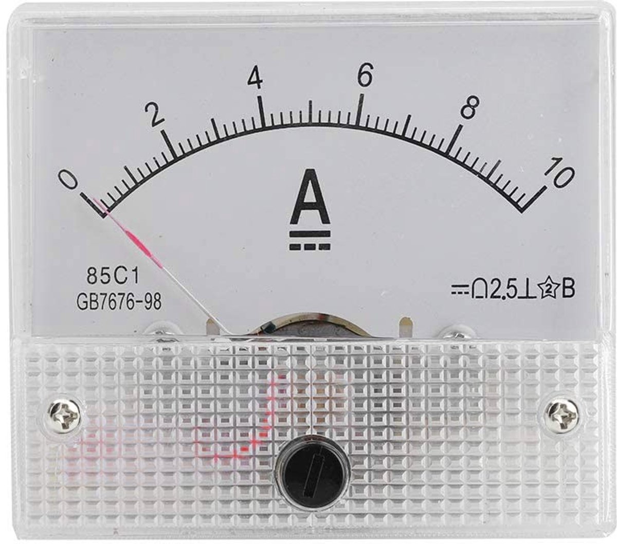VT Goods - Analoge ampèremeter - Professionele voltmeter - Duurzaam en nauwkeurig - Compact formaat - Stroommeter 0-10A - Ideaal voor hobbyisten en ..