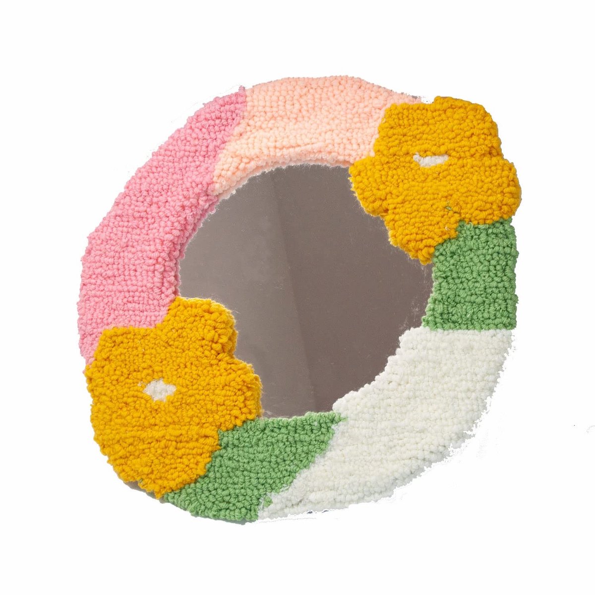 Vt products - Acryl Spiegel - Lichtgewicht Accessoire - 30 cm - DIY Tufting Doek Spiegel - Perfect voor Huiskamer - Ronde Design
