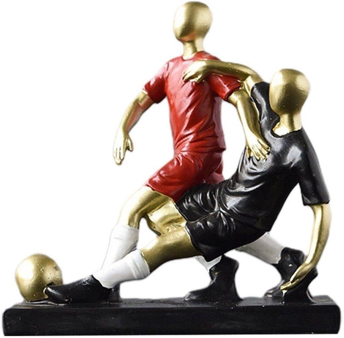 Voetballer Standbeeld - Sport Sculptuur - Woonkamer Decoratie - Gedetailleerd Vakmanschap - 12 cm Hoog - Bronskleurig