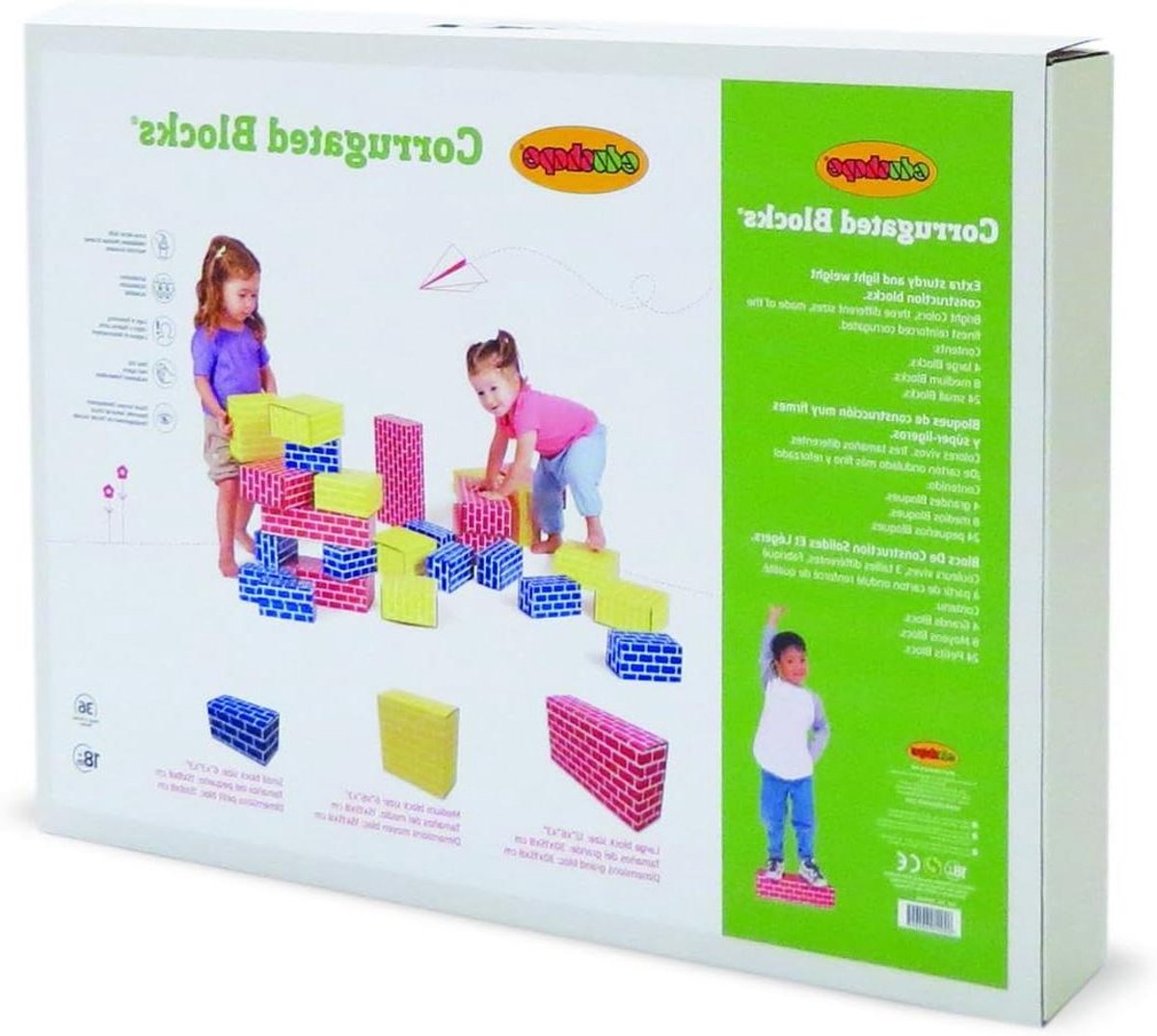 Bouwblokken Set - Educatieve Blokken - Creatief Spelen - Robuuste Kartonnen Constructie - 52 Delig - Natuurlijke Kleuren