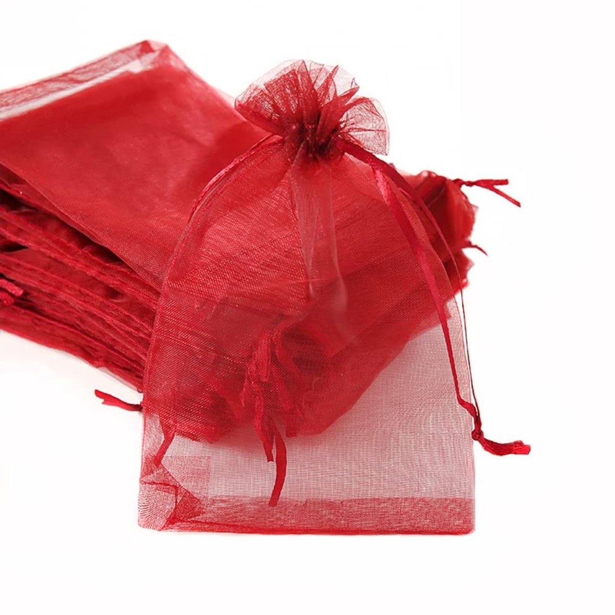 Store_7 - Organza zakjes - Cadeauzakjes - 100 stuks - Wijnrood - Snoepzakjes - Perfect voor bruiloften en festivals