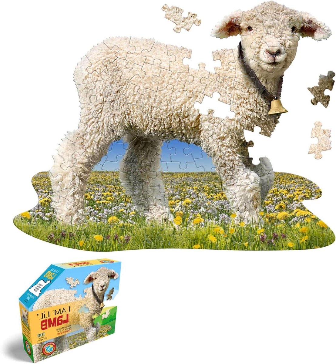 Contourpuzzel Dieren - XL Puzzel - Kind Puzzelen - Dubbelzijdige Poster - 100 Stukjes - Multicolor