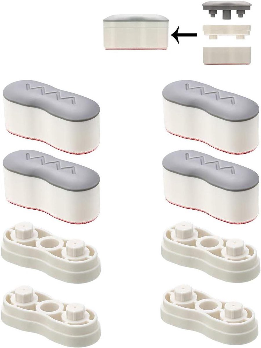 Bidet Bumper Set - Verhogende Pads - Toiletbril Verhoging - Universele Pasvorm - 4 Stuks - Wit