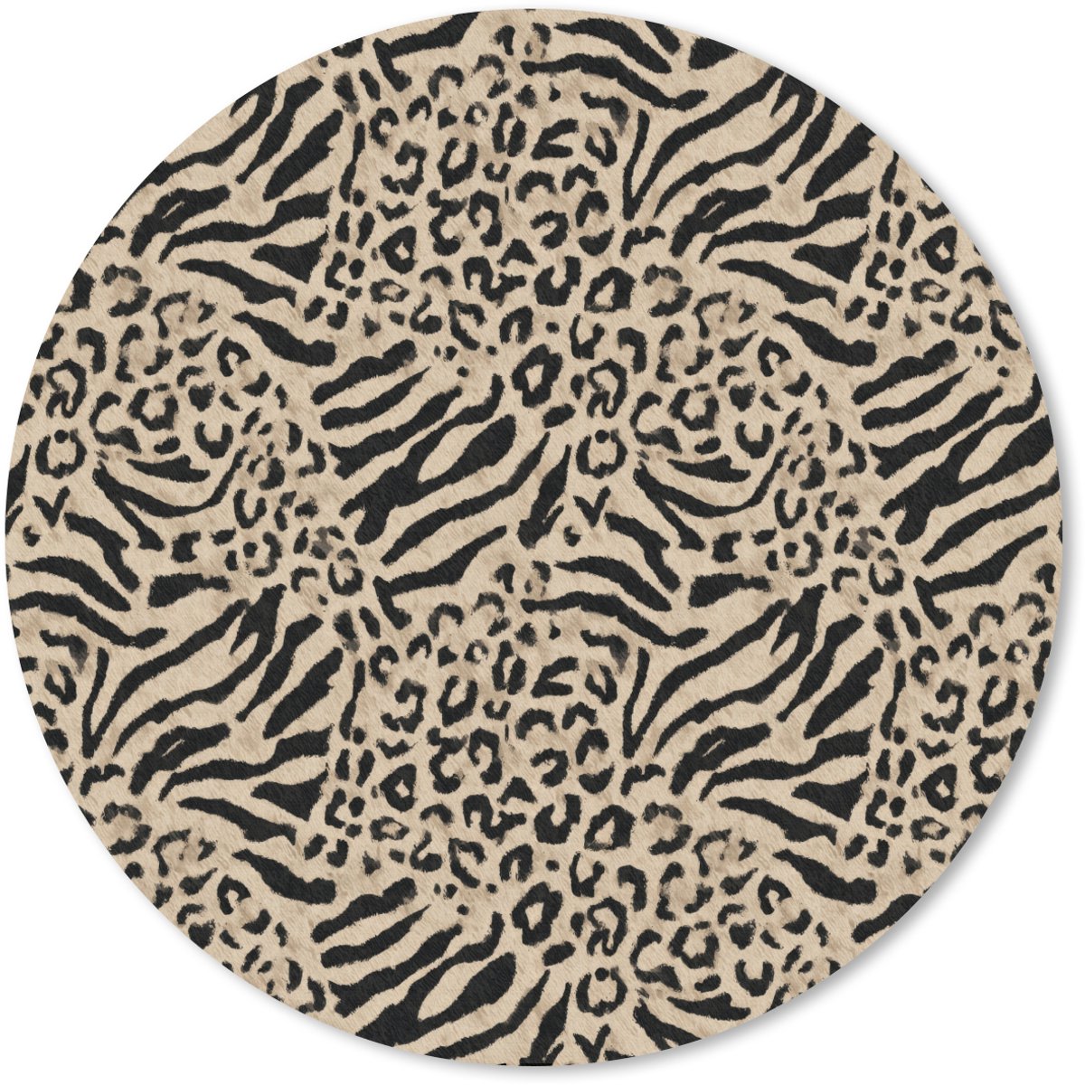 Muismat rond 40x40 cm - Mousepad Giraf - Zebra - Motief - Bruin - Ronde muismatten