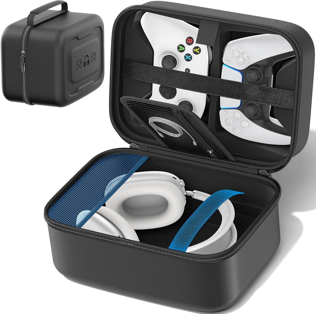Opbergtas - Accessoire koffer - Elektronica vervoeren - Meerdere compartimenten - 26 cm - Zwart