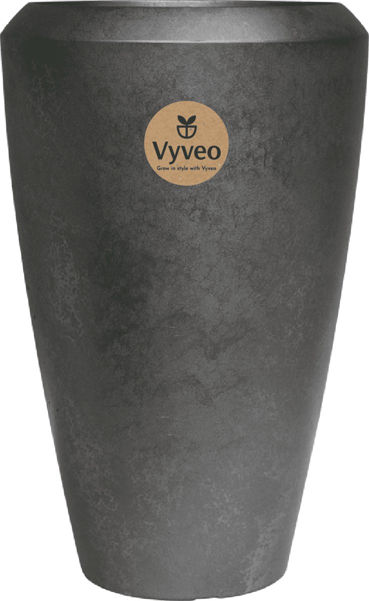 Vyveo - Vaas Nalou - 55x86 - Zilver metallic - Bloempot voor binnen en buiten - Lichtgewicht - Breukbestendig - Vorstbestendig - UV-bestendig