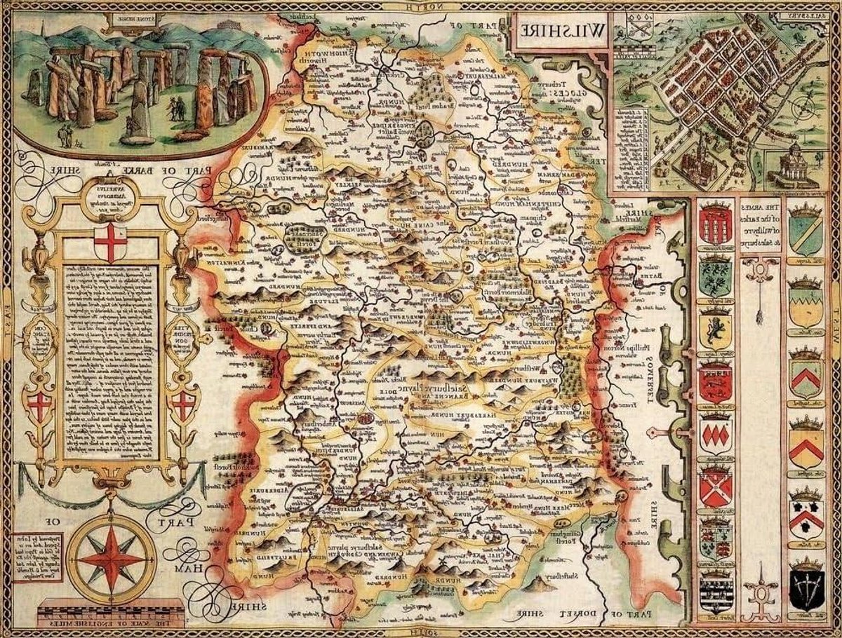 Historische Kaart Puzzel - Regio Puzzel - Ontspanning en Leren - Gedetailleerde Geschiedenis - 1000 Stukjes - Multicolor