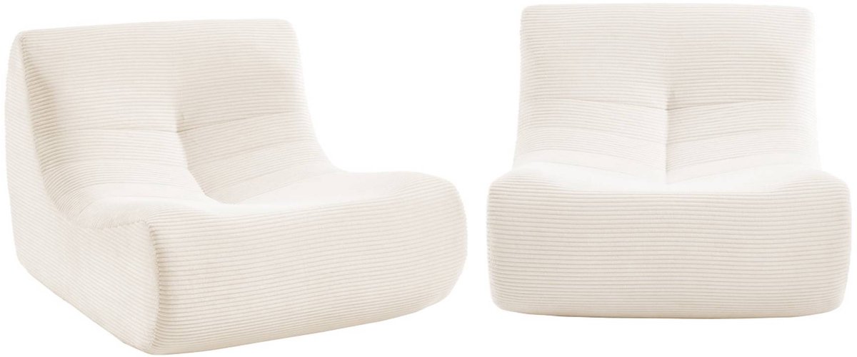 sweeek - Set van 2 ribfluwelen fauteuils 1 zitplaats - meerdere kleuren - sokol