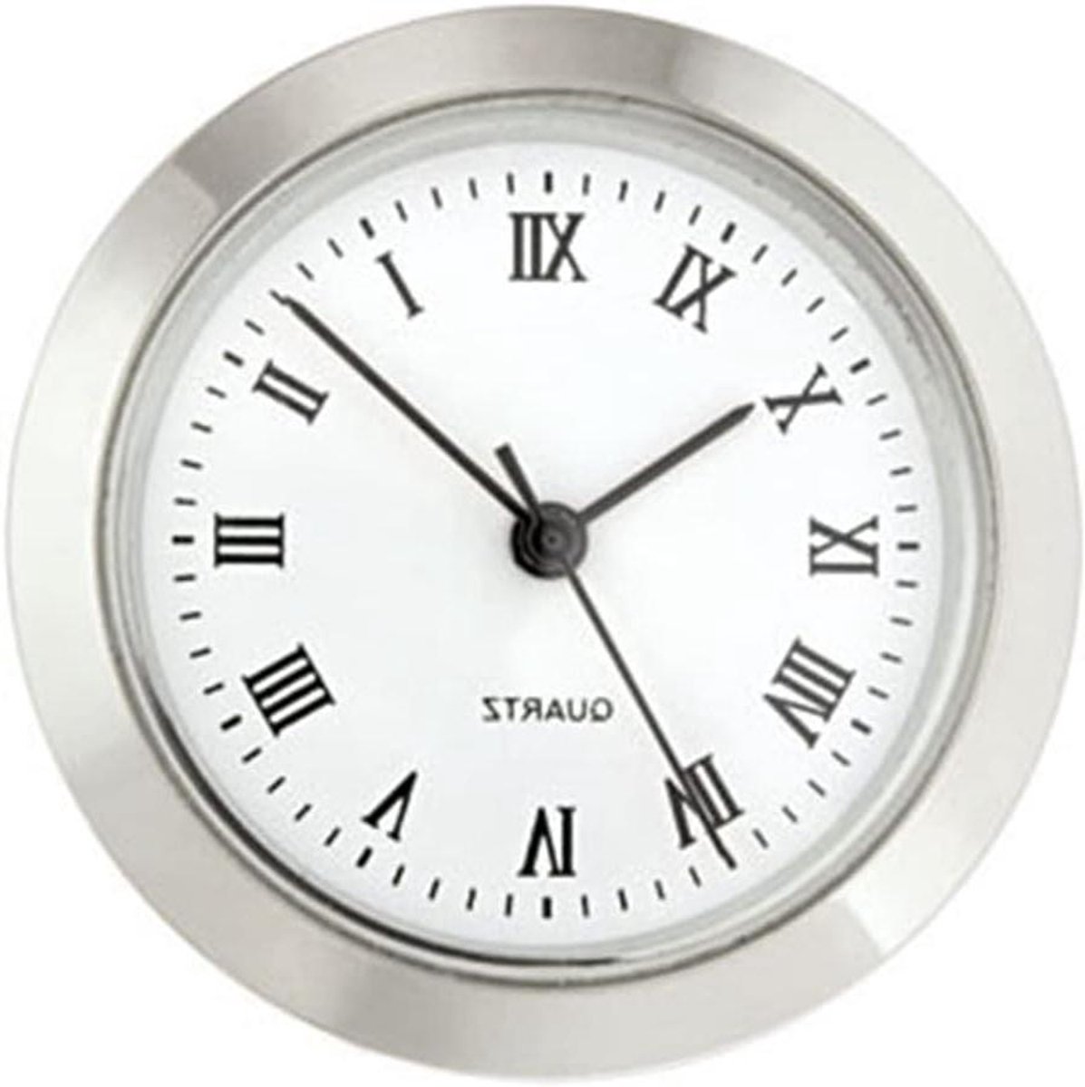 Klok uurwerk - Mini uurwerk - Klokken maken - Bevestiging met klemring - 305 mm lunette - Witte wijzerplaat