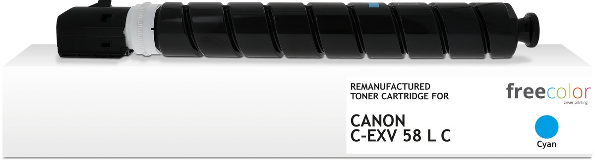Freecolor - Vervangt Canon C-EXV58 L C Toner - Cyaan - 26.000 pagina's - Compatible