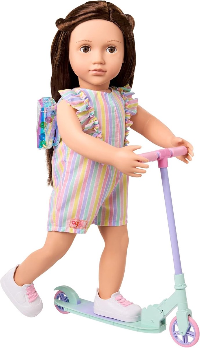 Poppenkleding Set - Accessoires voor poppen - Poppen aankleden - Inclusief scooter - 46 cm - Multicolor — afbeelding 3