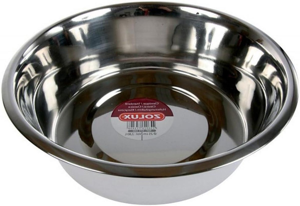 Honden voerbak - Voerkom RVS - Eten geven - Robuust en onderhoudsvriendelijk - 4 Liter 28 cm - Zilverkleurig