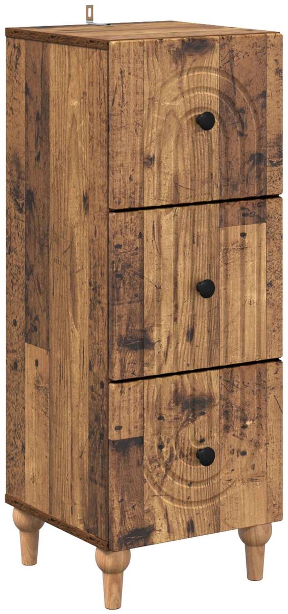 vidaXL Ladekast - 33 - x - 34,5 - x - 90 - cm - Bewerkt - hout - Oud - hout Oud hout