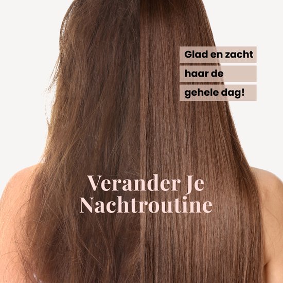 Haar voor en na gebruik: het verschil tussen pluizig en glad, zacht haar.