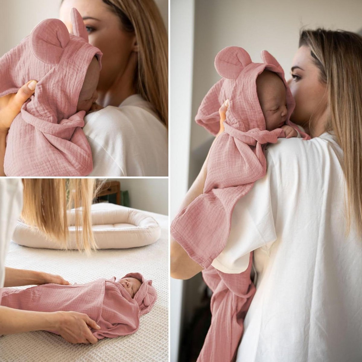 Bamboe katoenen deken - Zacht babydekentje - Comfortabel slapen - 100% natuurlijke materialen - 100x80 cm - Roze