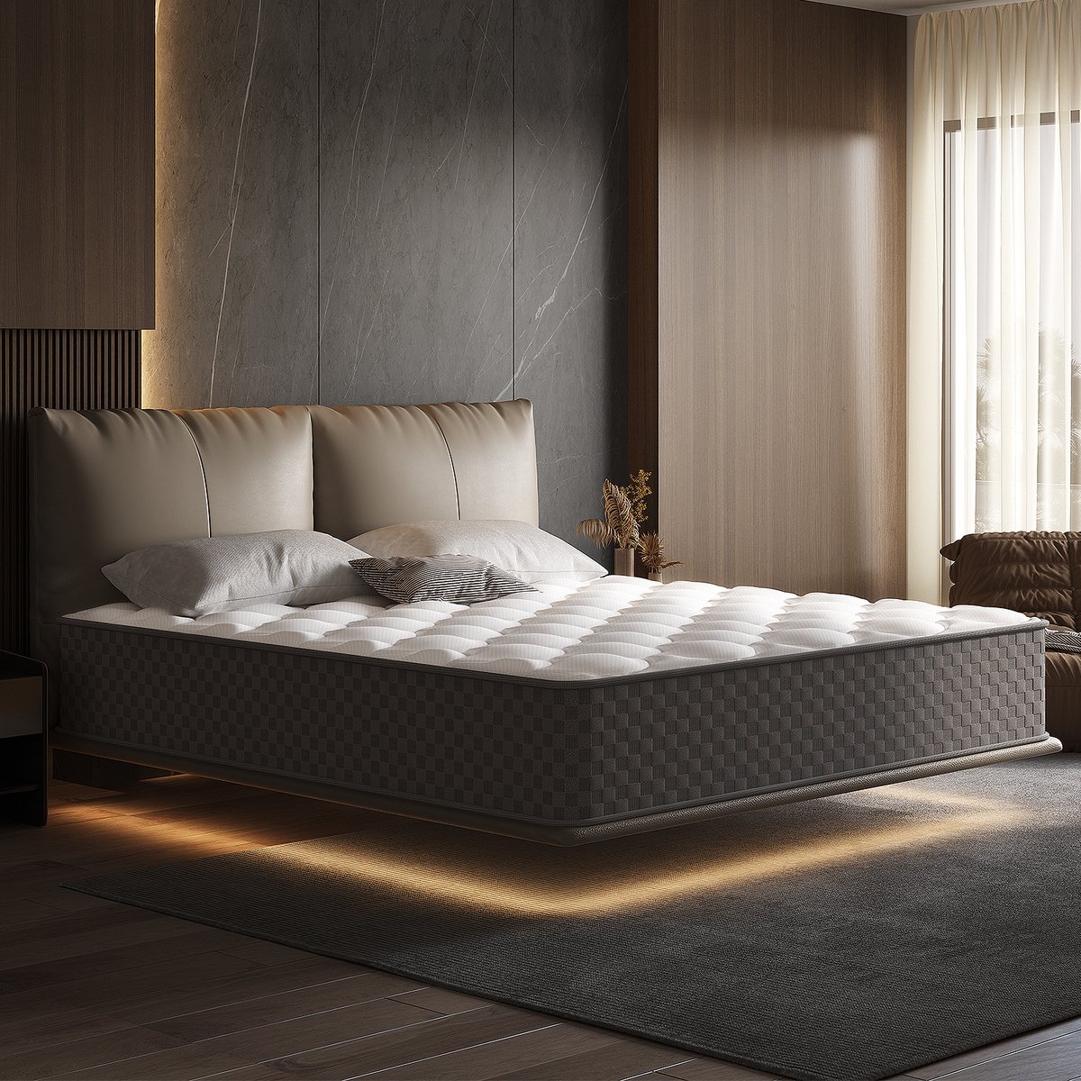 Saikefy Matras 80x200 cm - 22cm - Pocketvering Matras - 7-Zones - Orthopedisch - Afritsbaar en wasbaar hoeslaken - Anti-Allergie - Traagschuim - Gemiddelde Stevigheid
