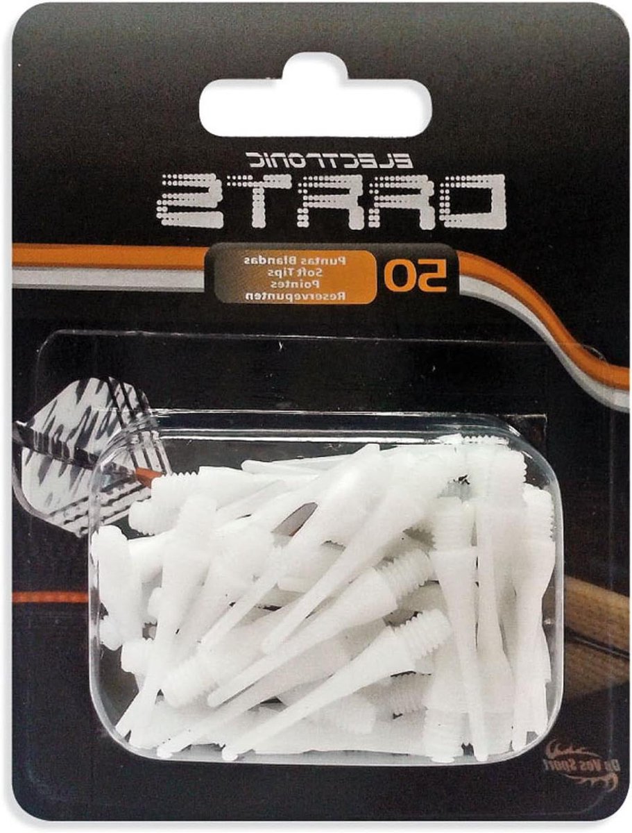 Zachte Dartpunten - Reservepunten - Elektronisch Darten - Nylon Glasvezel - 50 Stuks - Blanco Y Gris