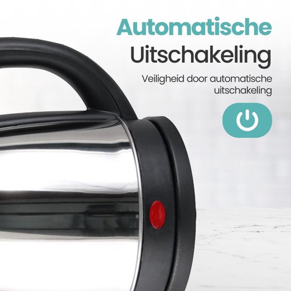 Elektrische Waterkoker RVS 1.8L – 1850W – Automatische Uitschakeling & Droogkookbeveiliging — afbeelding 6