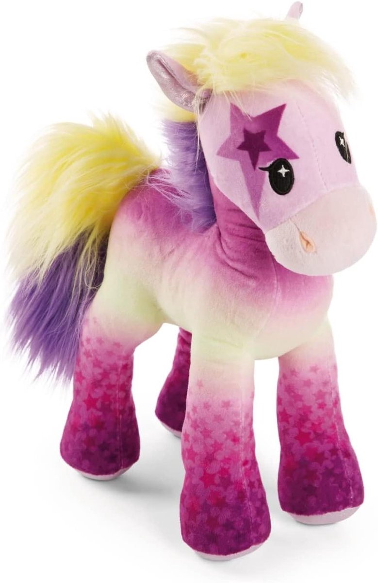 Knuffel pony - Pluche dier - Knuffelen en spelen - Gemaakt van gerecyclede materialen - 35 cm - Geel