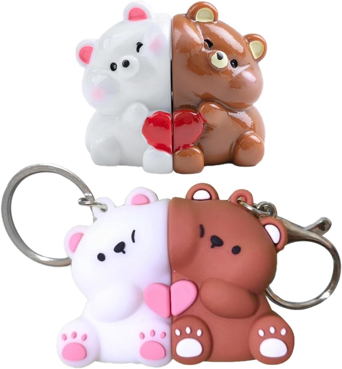 Schattige Cartoon Beer Sleutelhangers en Beeren Ornamenten, Creatieve Decoratie voor Sleutels, Cadeau Ideeën, Bruin, Eén Maat, Modern Design
