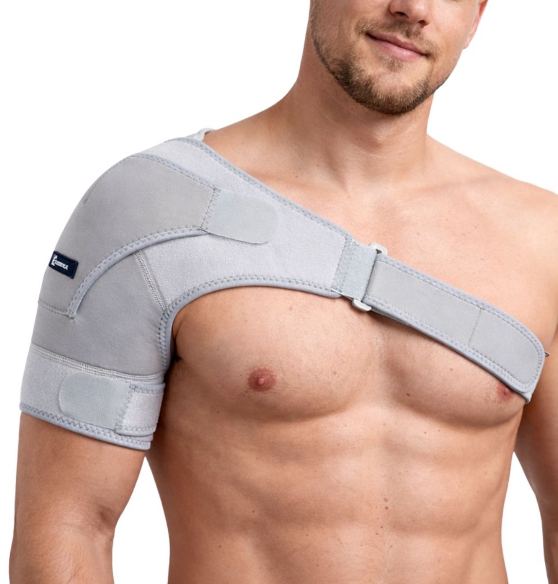 KANGKA Schouderbrace - Verstelbaar & Stabiliteit - Geschikt voor de Linker en Rechterschouder - Sportbrace - Schouderklachten - Grijs