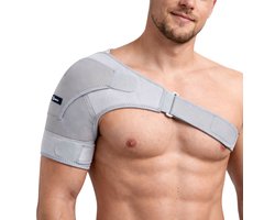 KANGKA Schouderbrace - Verstelbaar & Stabiliteit - Geschikt voor de Linker en Rechterschouder - Sportbrace - Schouderklachten - Grijs