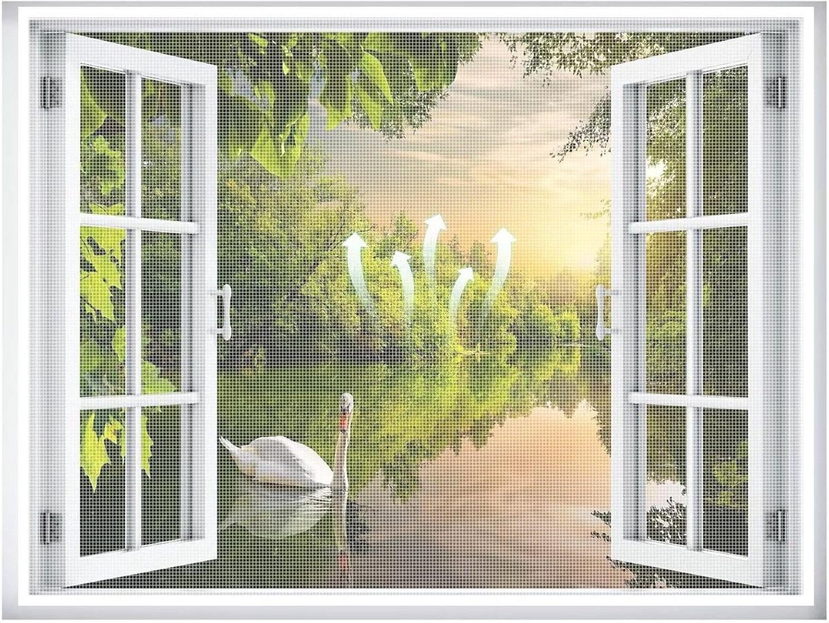 Raamscherm - Insectenhor - Buitenleven - Zonder boren - 90x150cm - Wit