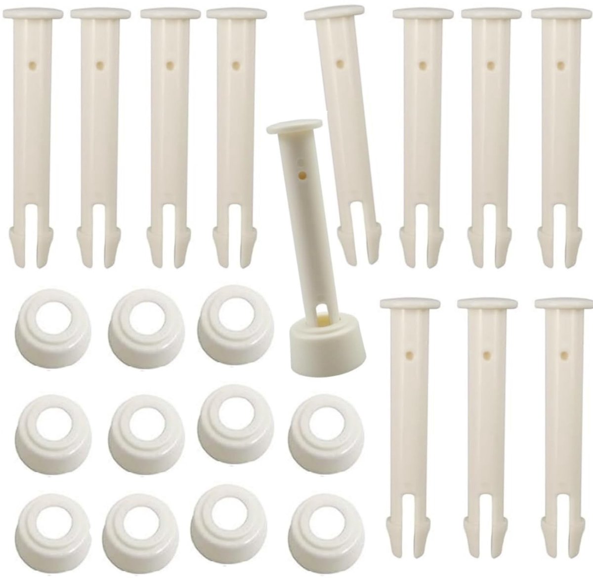 aladdien - Verbindingspinnen voor Zwembaden - 12 Stuks - Duurzaam en Betrouwbaar - Wit - Vervangingsonderdelen - Ideaal voor Frame Zwembaden - 5.5 cm