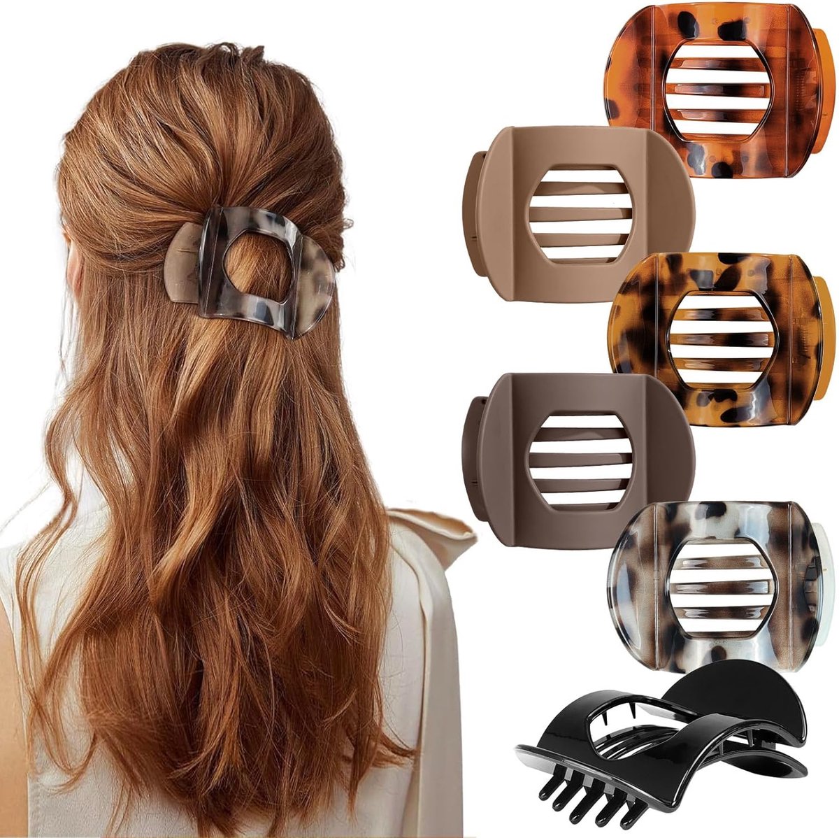 Flat hair clip large - 6 pieces - haaraccessoires - haarclips