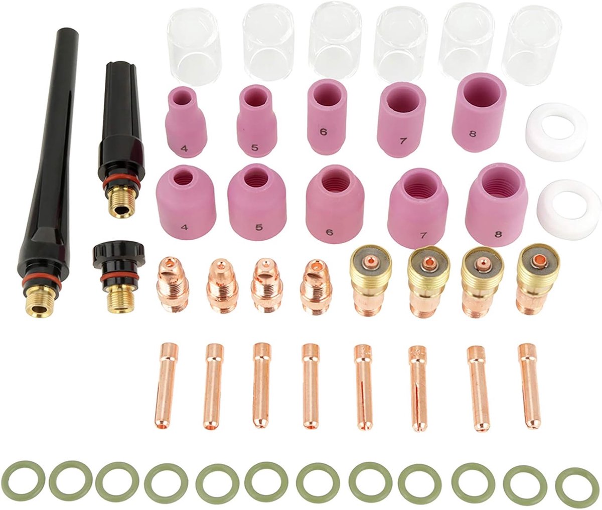 49PC/Set Gas Lens Aluminium Oxide Nozzles - Plasma Cutter Cutting Torch - Electrode Nozzles Tip Accessories - Geschikt voor WP-17/18/26 Fakkel Accessoires