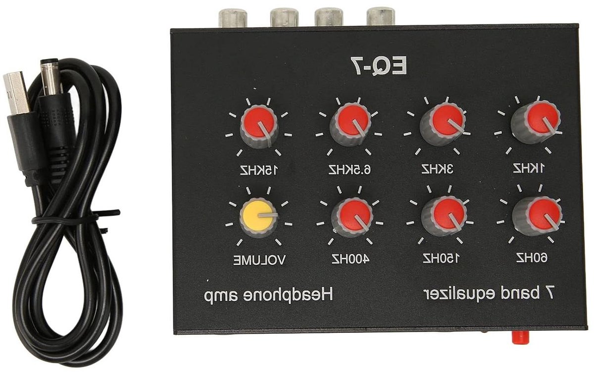 Geluidsregelaar - Audio Versterker - Autogeluid Optimaliseren - Zeven Band Instellingen - 12 Volt - Zilver