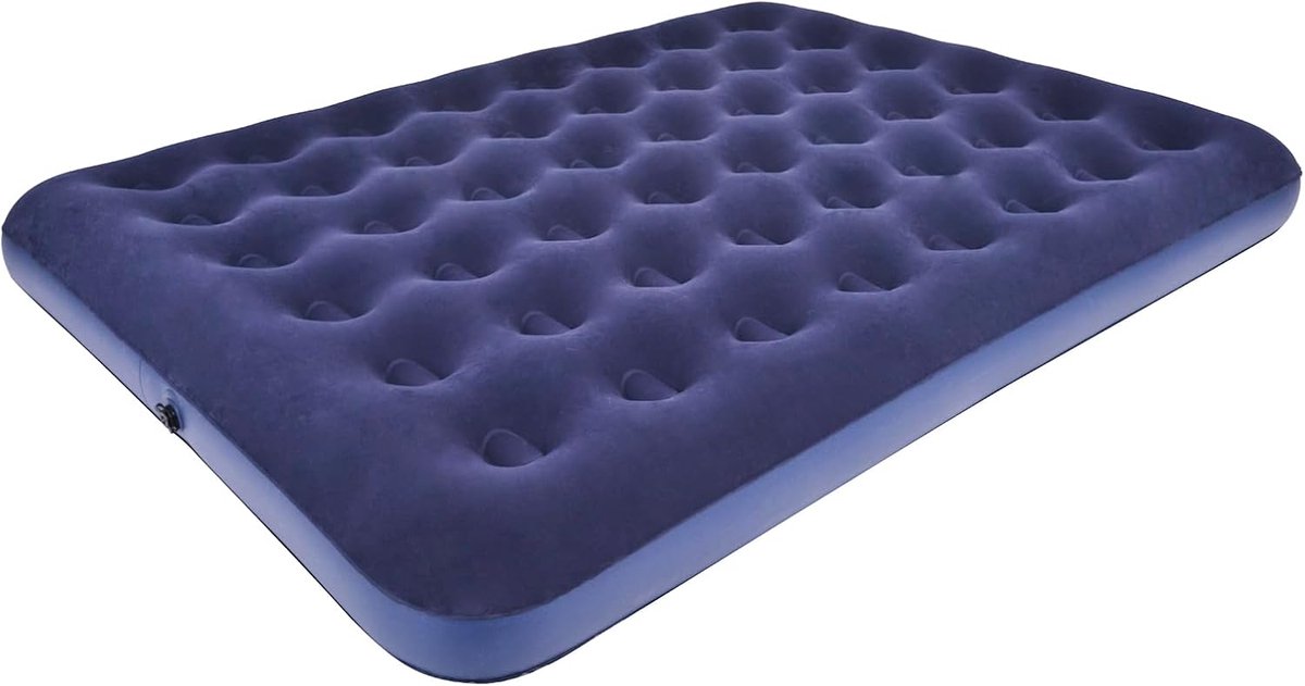 Camping Matras - Opvouwbaar Matras - Vouwmatras - Camping Matje - Slaapmat - Logeer Matras - Luchtmatras - Kampeer Matras - Camping Bedje - PVC - 203 x 152 x 22 cm - Donkerblauw - van Imperatoris