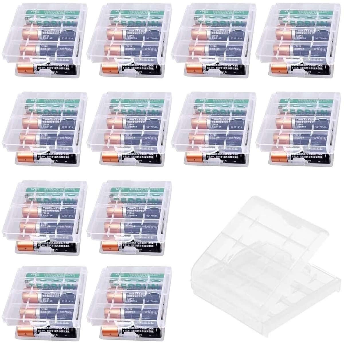 ONF3 - Transparante batterijhouder - Batterij opbergkoffer - Waterdicht en duurzaam - Compact formaat - Geschikt voor AA en AAA-batterijen