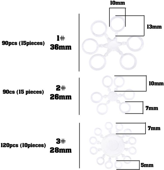 Allecto - 300 Stuks Pellet Aas Bands - Elastische Bands - Transparant - Karper Vissen Accessoires - Haar Rigs Haken - Voor Aas van 2-10 mm van Allecto — afbeelding 4