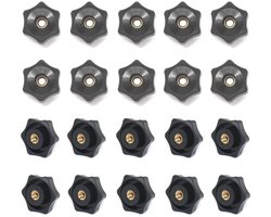 Vt products - M5 Star Handknop - Koperen Draad Hand Aanhalen - Zwart - Klem Knop - Duurzaam en Comfortabel - Geschikt voor Meubels en Apparatuur