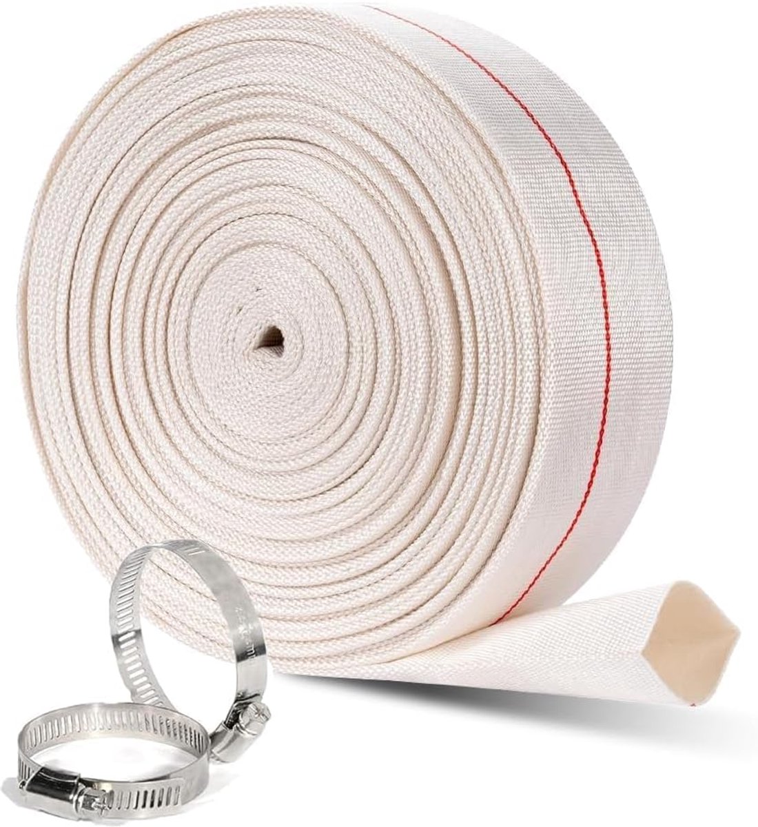 1 1/4 inch Pomp Slang - 10m x 32mm - Industriele Slang met 2 Slangklemmen - Afvoerslang Water Slang voor Tuin Irrigatie - Whirlpools en Zwembaden