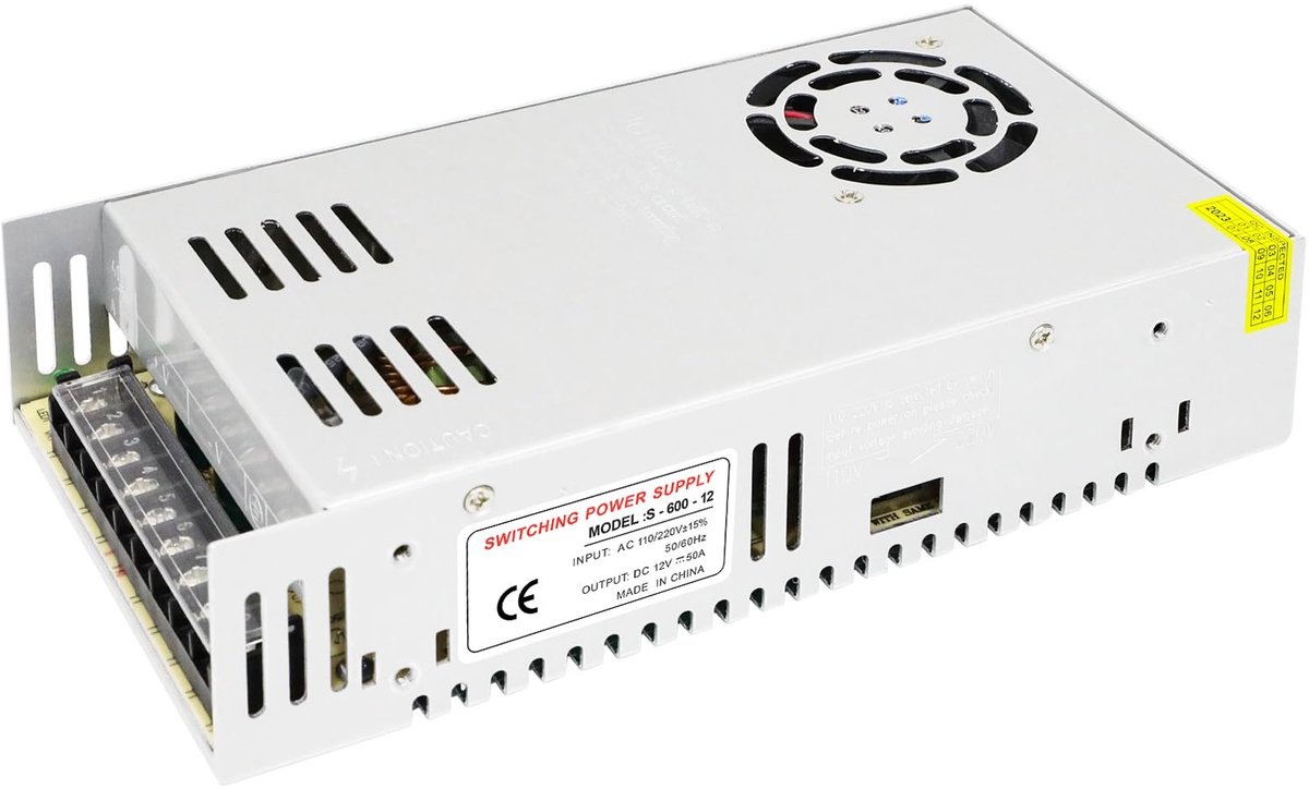 VT Goods - Led-transformator 12 V - 600 W - Geen flikkering - 230 V naar 12 V - Laagspanningstransformator - Voor ledstrips en verlichting