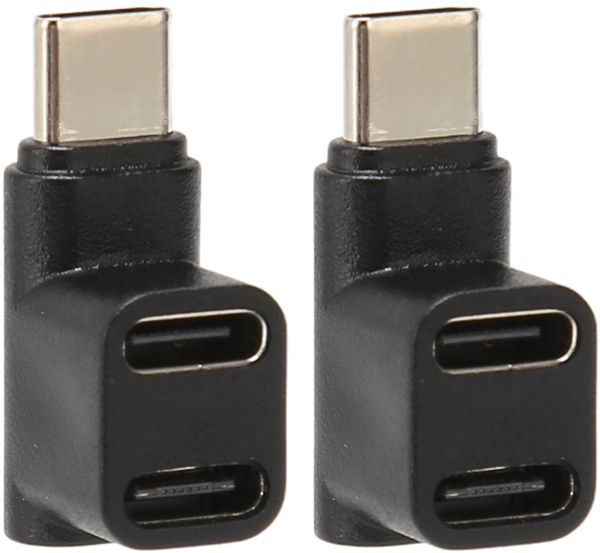 Golden crown - USB C Adapter - 10 Gbps - 90 Graden Hoek - Dual USB C 2.0 - Ondersteunt 100 W - Ideaal voor 4K 60 Hz weergave