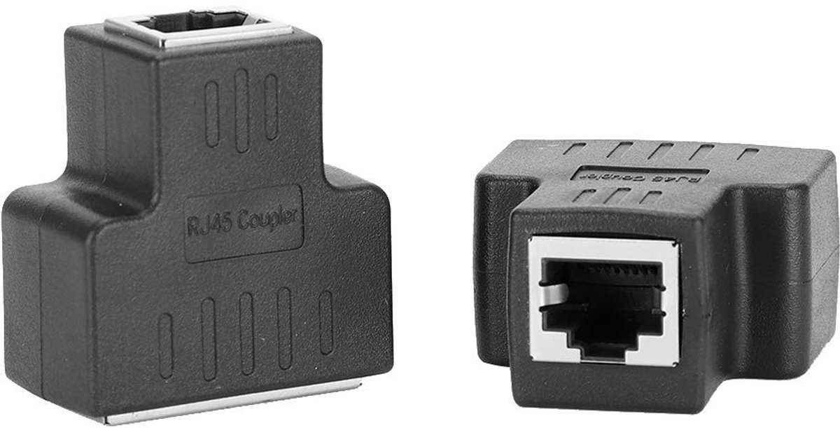 Vt products - Ethernet-kabeladapter - 1 tot 2 poorten - Stabiel signaal - Universeel formaat - Compatibel met hubs, switches - Geschikt voor tv's...