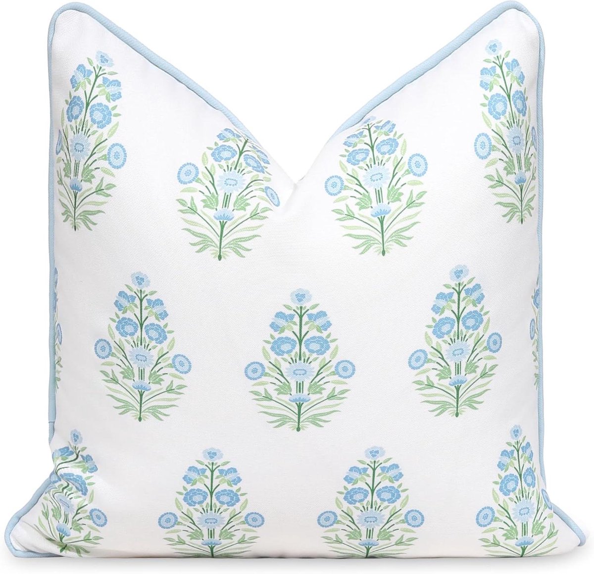 Kussenhoes - Decoratievehoes - Buiten Zitten - Met Paspel - 45x45 cm - Blauw Groen