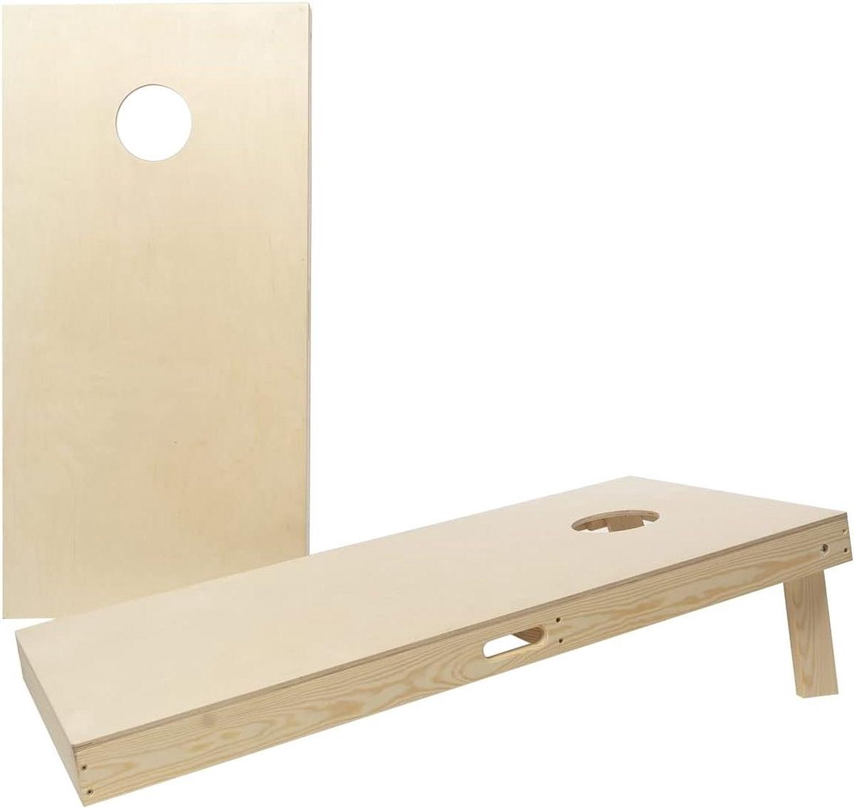 Complete Cornhole Set - Gooispel Set - Feestelijke Spelletjes - Blanco Houten Bord - 90x60 cm - Oranje Zwart