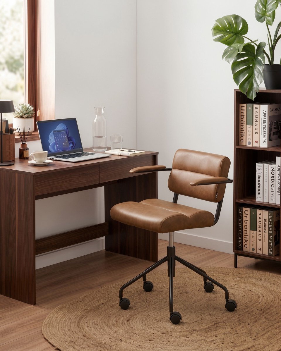 Beliani Candor Bureaustoel Bruin Kunstleer - afbeelding 3