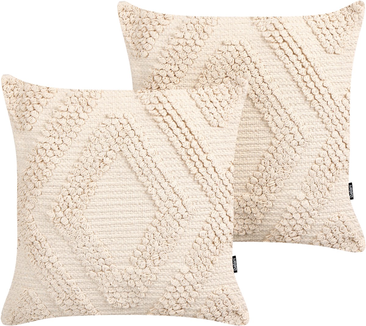 Beliani CATALPA - Sierkussen set van 2 - Gebroken wit - 45 x 45 cm - Katoen