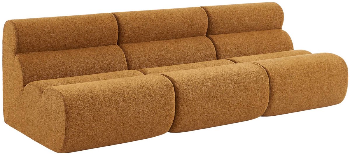 sweeek - Set van 3 stoffen fauteuils getextureerde bouclé 1 zitplaats - nova