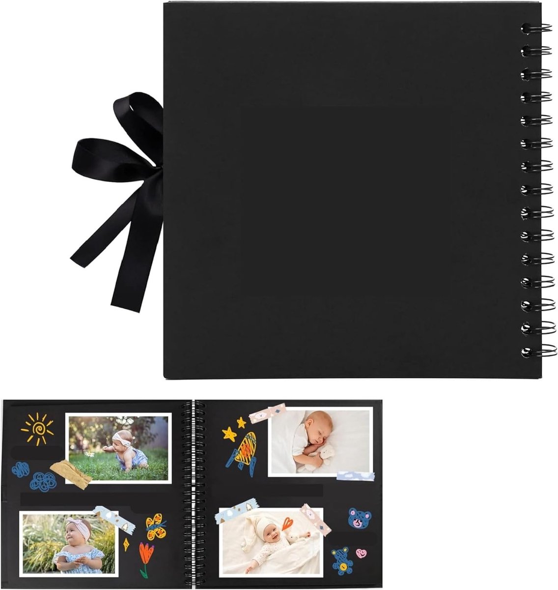 Creatief DIY Fotoalbum met 20 Pagina's, Scrapbook en Ringband voor Baby's, Verjaardagen en Bruiloften