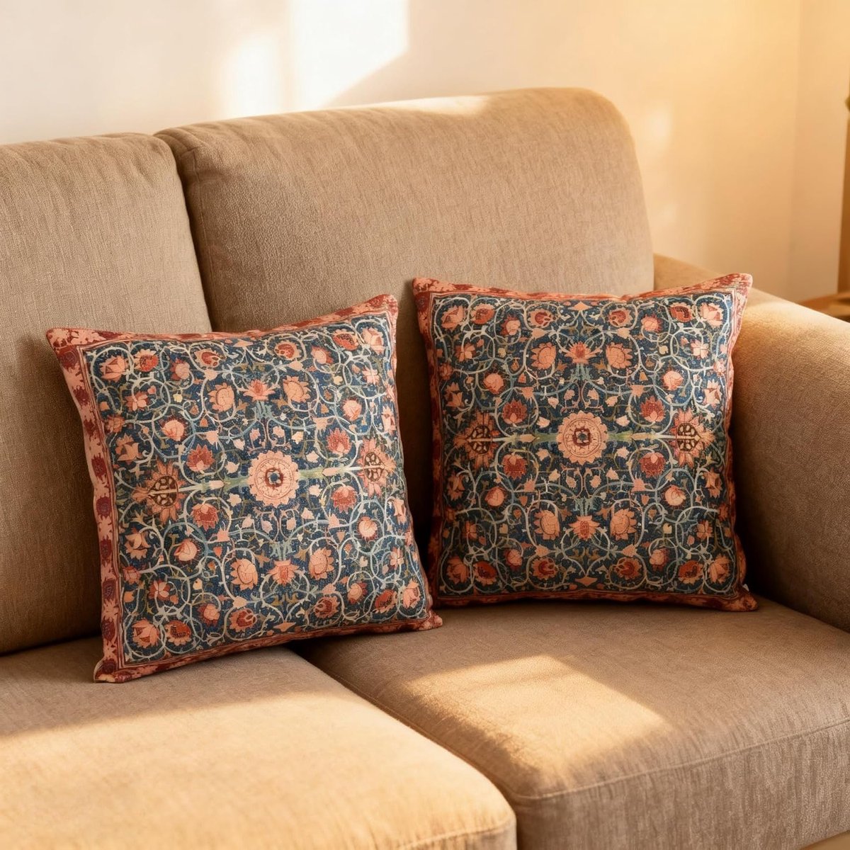 Set van 2 Kussenslopen 40cm x 40cm met Dubbelzijdig Patroon, Bohemian Decoratie voor Thuis, Vintage Cadeau voor Vrouwen