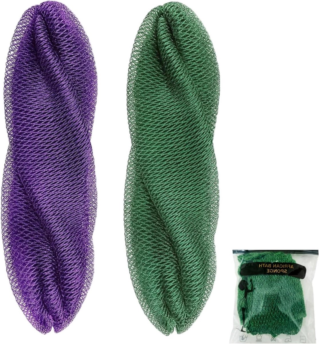 Natuurlijke Douche Spons Set van 2, Perfecte Lichaamsscrubber en Badaccessoire voor Verfrissing en Peeling