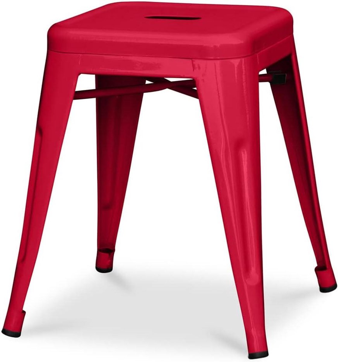 Industriële Kruk - Zitje Metaal - Bar Meubel - Nieuwe Editie - 45 cm - Rood